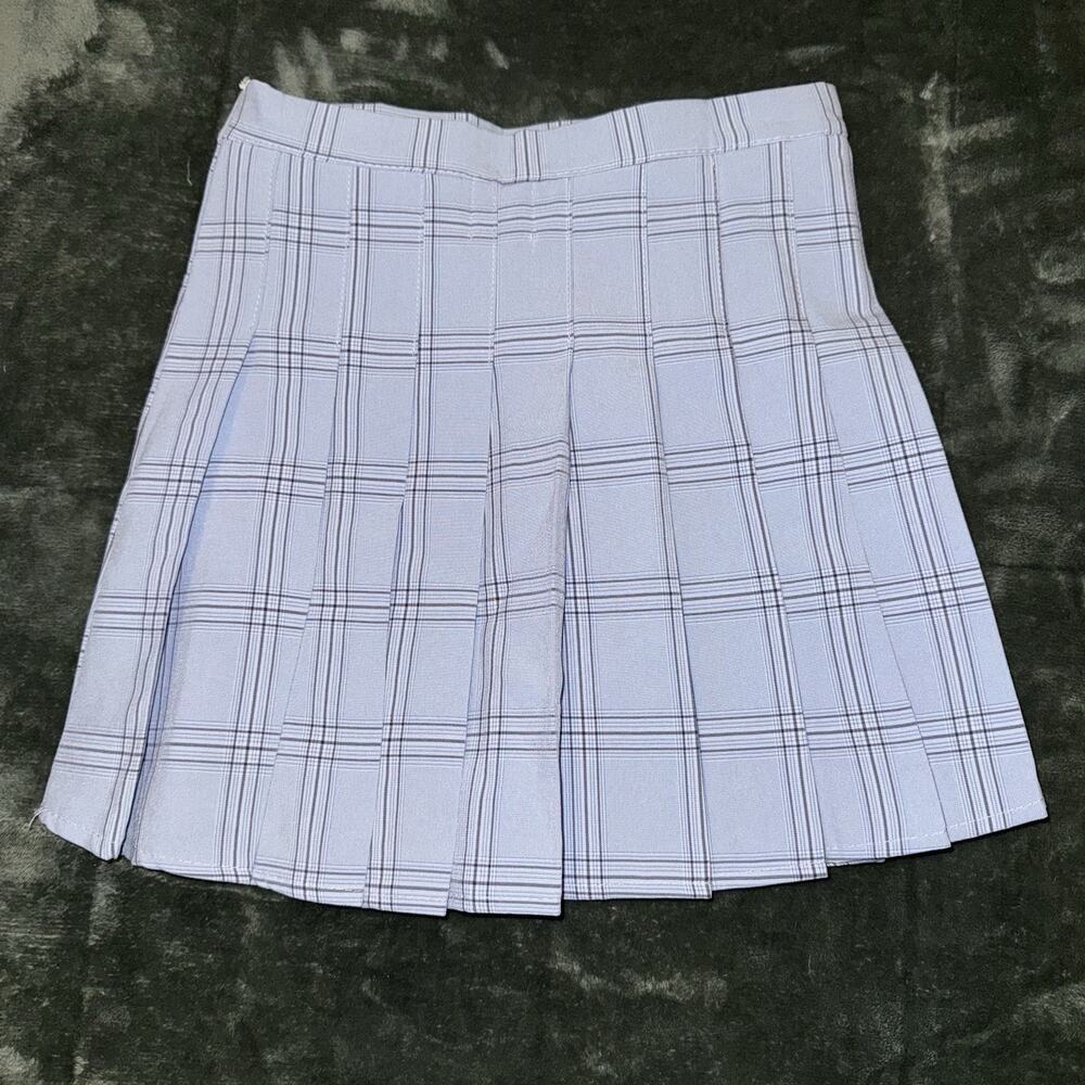 Princess Polly Light Blue Plaid No Boundaries Mini Skirt Women's Size 2 Preppy